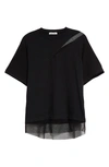 UNDERCOVER UNDERCOVER TULLE TRIM KNIT TOP