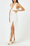 L*space Lspace Eliza Cutout Cover-up Halter Dress In Cream