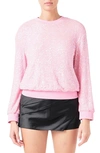 Endless Rose Sequin Crewneck Sweater In Pink