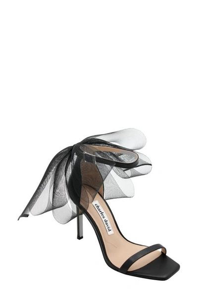 Charles David Emotional Tulle Bow Sandal In Black