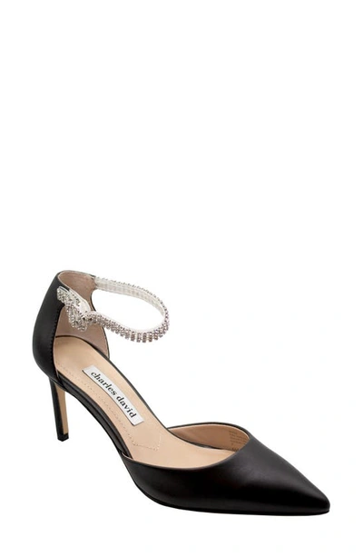 Charles David Women's Acker Pointed Toe Embellished Ankle Strap Pumps In Black-le