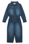 Reiss Kids' Marnie Denim Jumpsuit In Blue