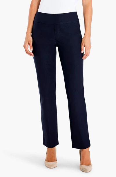 Nic + Zoe Wonderstretch Straight Leg Trousers In Dark Indigo