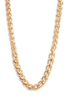 OPEN EDIT GRADUATED WHEAT CHAIN NECKLACE