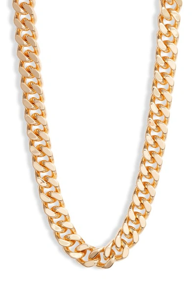 OPEN EDIT LARGE FLAT CURB CHAIN NECKLACE
