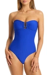 Sea Level U-bar Bandeau One-piece Swimsuit In Cobalt