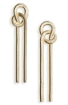 NORDSTROM KNOTTED SNAKE CHAIN LINEAR DROP EARRINGS