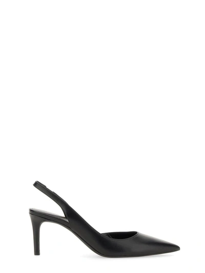 Michael Michael Kors Chelsea Slingback Leather Pumps In Black