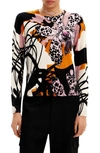 Desigual M. Christian Lacroix Orchid Pullover In Ivory/ Black Multi
