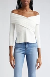 VERONICA BEARD VERONICA BEARD YESENIA RIB COTTON SURPLICE SWEATER