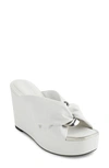 Dkny Maryn Chain Wedge Platform Sandal In Whte