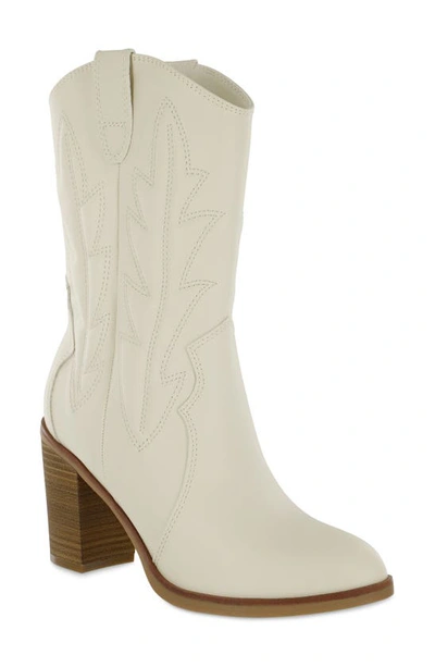 Mia Raylyn Womens Faux Leather Mid-calf Cowboy, Western Boots In White