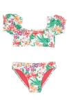 FEATHER 4 ARROW KIDS' BLOSSOM FLORAL TWO-PIECE SWIMSUIT