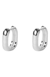 Argento Vivo Hammered Square Hoop Earrings In Silver