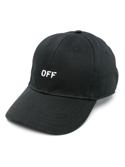 Off-white Men Drill Off Stamp Baseball Cap In 1001 Black Whit