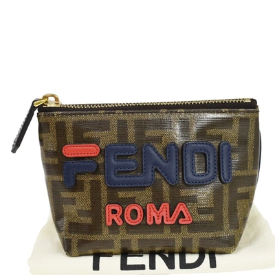 Fendi Zucca Brown Canvas Clutch Bag ()