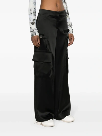 Off-white Toybox Cargo Pants In Satin In 1010 Black Blac