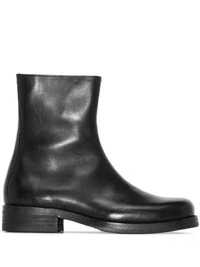 Our Legacy Camion Leather Ankle Boots In Black