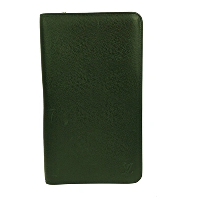 Pre-owned Louis Vuitton Organizer Green Leather Wallet  ()