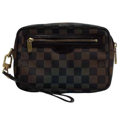 Pre-owned Louis Vuitton Pochette Macao Brown Canvas Clutch Bag ()