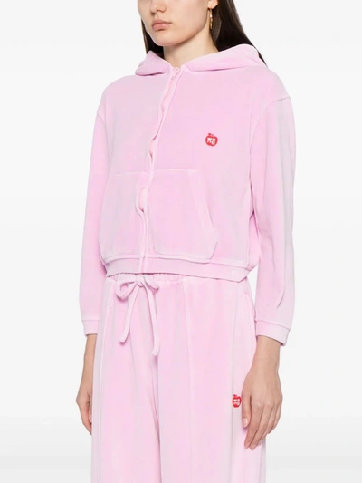 Alexander Wang T T By Alexander Wang Velour Sweatshirt In 0951b Washed Candy Pink