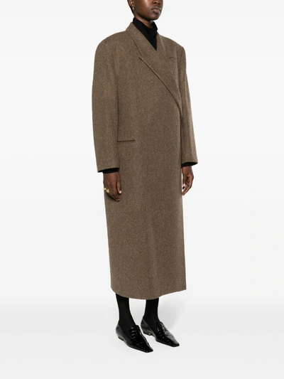 The Row Dhani Wool-felt Coat In Brown