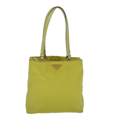 Prada Tessuto Yellow Synthetic Tote Bag ()