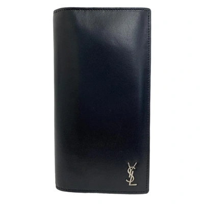 Saint Laurent Cassandra Black Leather Wallet  ()