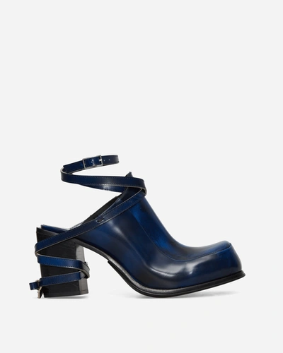 Simona Vanth Tango Brush Off Leather Heels Navy In Blue