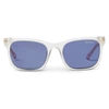Bruno Magli Rectangle Sunglass In Green Acetate In Grey