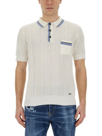 Dsquared2 Knit Polo T Shirt White