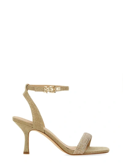 Michael Michael Kors Carrie Rhinestoned Embellished Sandals In Gold