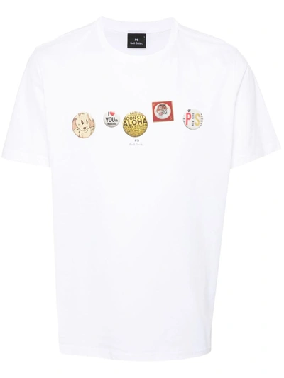Paul Smith Logo-print Organic Cotton T-shirt In White