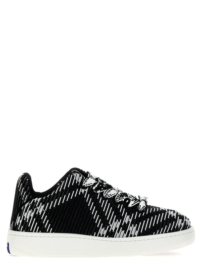 Burberry Check Knit Box Sneakers In Black