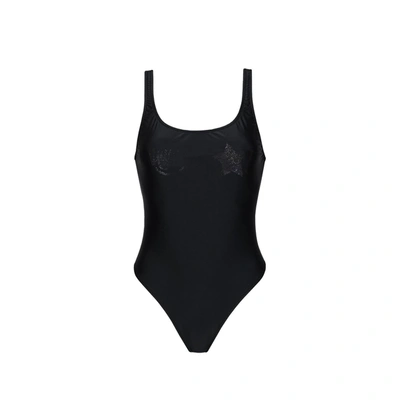 Chiara Ferragni One-piece Logo Swimsuit In Black