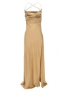 Retroféte Emery Embellised Silk Dress In Nude