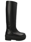 Gia Borghini Black Slip-on Boots With Platform In Smooth Leather Woman