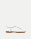 Veronica Beard Amelia T-strap Metallic Sandal In Silver