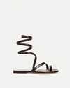 Veronica Beard Allura Ankle-wrap Sandal In Cacao