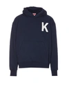 Kenzo Lucky Tiger Cotton Hoodie In Blue