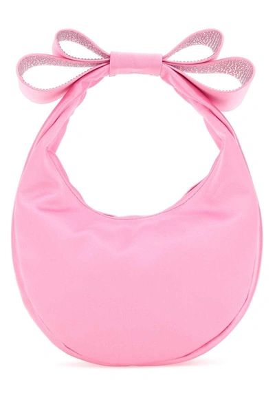 Mach & Mach Small Cadeau Satin Top Handle Bag In Pink