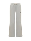 Palm Angels Cotton Blend Track Pants With Logo In Grey