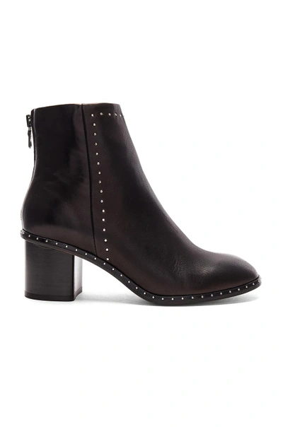 Rag & Bone Willow Micro-stud Leather Heeled Ankle Boots In Black Leather