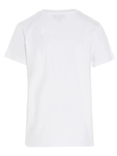 A.P.C. WHITE T-SHIRT WITH LOGO PRINT IN COTTON WOMAN