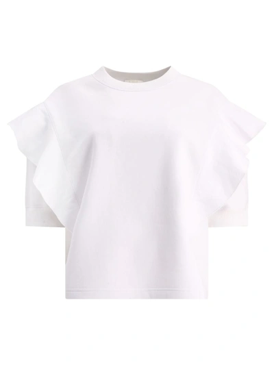 Chloé Sweatshirt With Ruffles In White