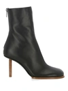 Jacquemus Black Asymmetrical Ankle Boots In Black