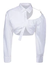 Jacquemus La Galliga Asymmetric Cropped Shirt In White
