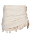 Jacquemus Tiered Skirt With Drawstring Hem And Ruffle Detailing In Neutrals
