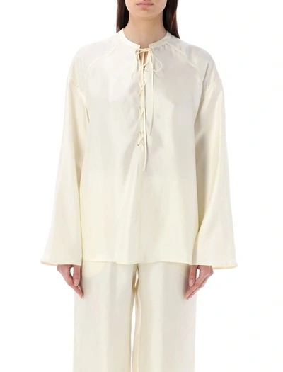 Loulou Studio Zamia Shirt In Soft Vanilla