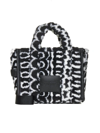 Marc Jacobs The Medium Tote Faux Fur Bag In Black/ivory